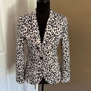 H&M black and white leopard blazer